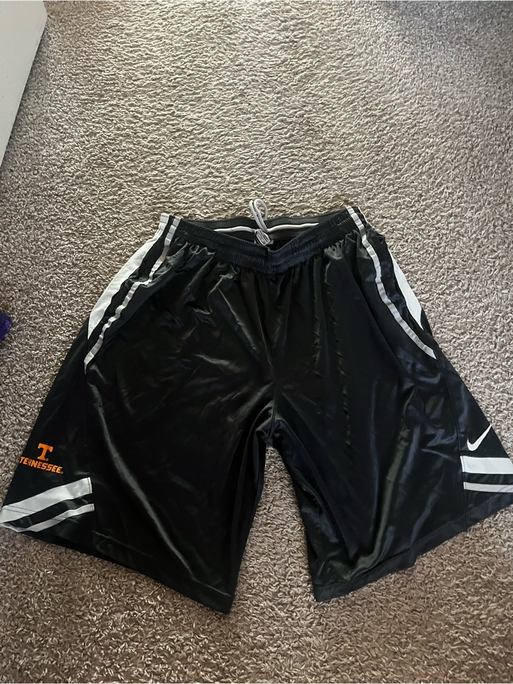 Nike Black Athletic Shorts with White Trim and Orange Tennessee Logo
